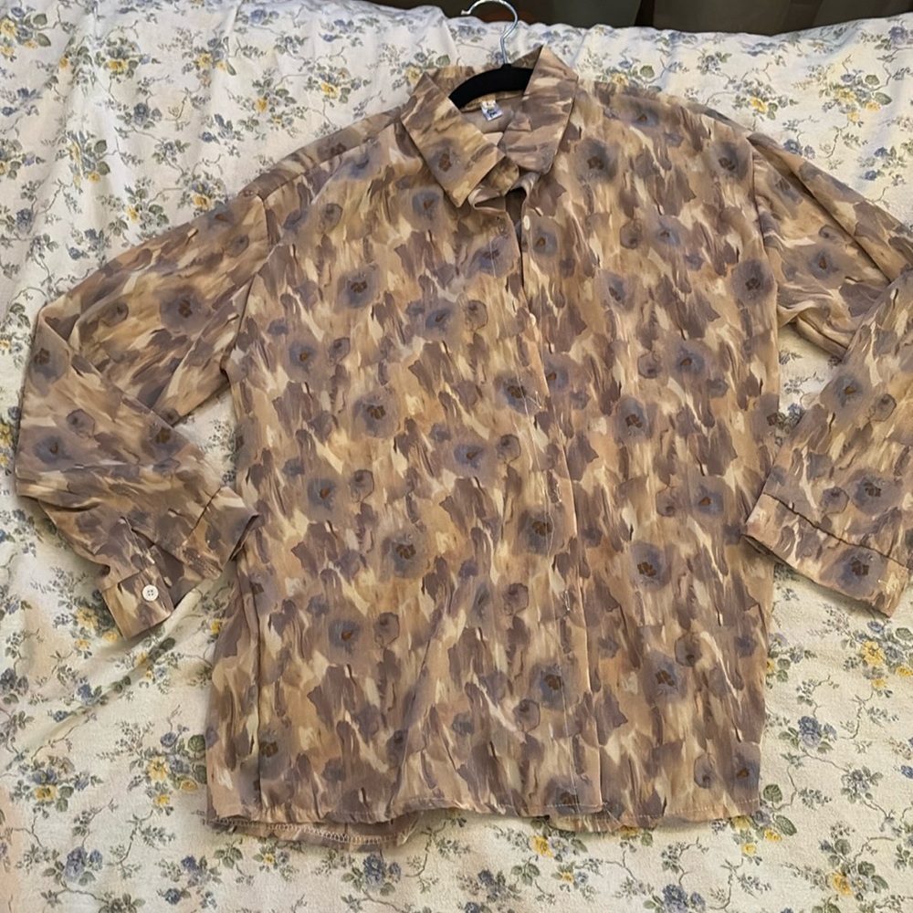 Floral button down blouse